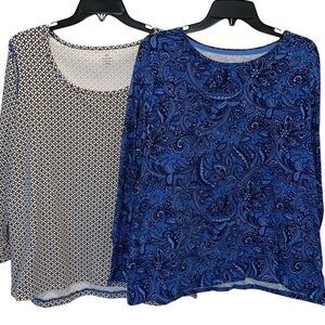 Talbots Tunic Tees Long Sleeve Round Neck‎ Tops Shirts 2XP